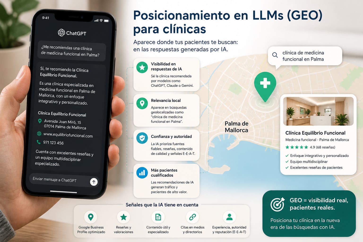 Posicionamiento GEO para clínicas de medicina funcional
